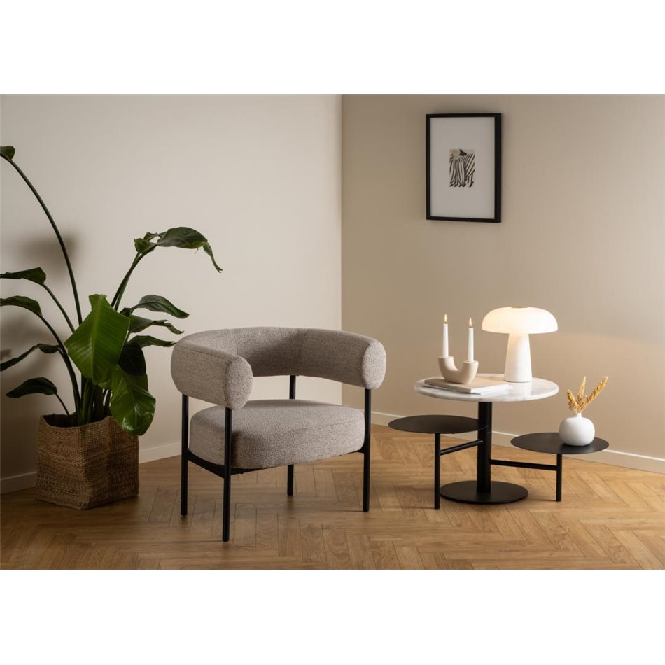 Armchair Akfield, beige, H71x78.5x67.5cm, seat height 43.5cm