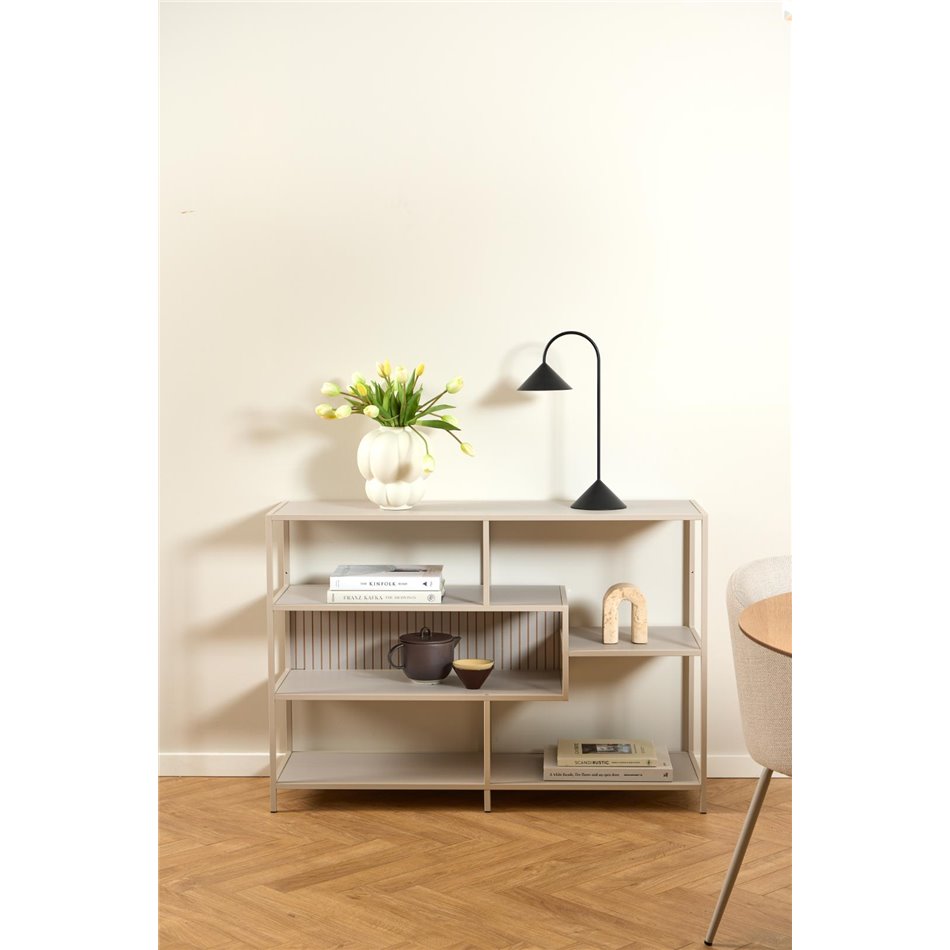 Bookcase Seaford, light grey/beige, H78x114x35cm