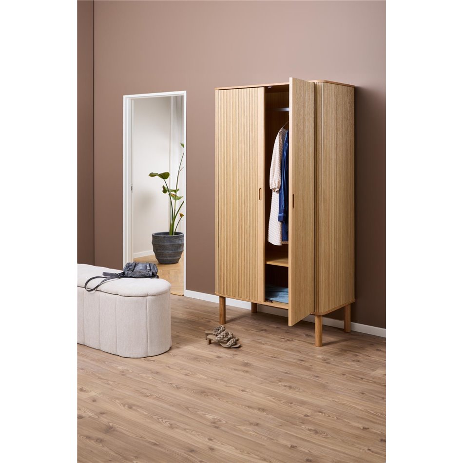 Wardrobe Angley, natural color, H200x100x55cm