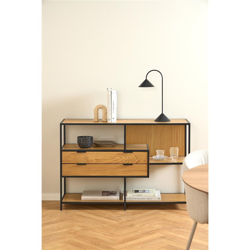 Bookcase Seaford, natural color, H78x114x35cm