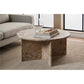 Avega Coffee Table – Beige Marble, 90×90×42 cm