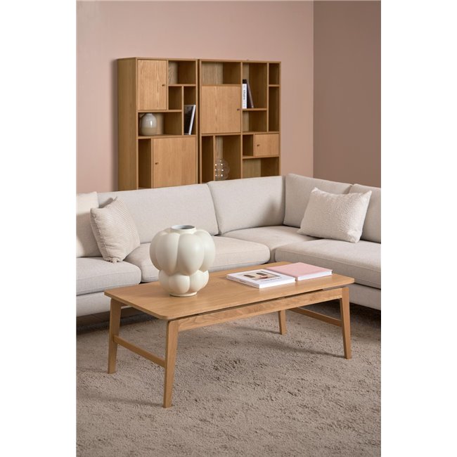Assex Coffee Table – Natural MDF & Oak Veneer, 120×60×45 cm