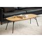 Aracas Coffee Table – Natural MDF & Oak Veneer with Steel, 120×60×40 cm