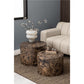Aice Coffee Table Set – Brown Marble Look, MDF, 58×58×40 cm