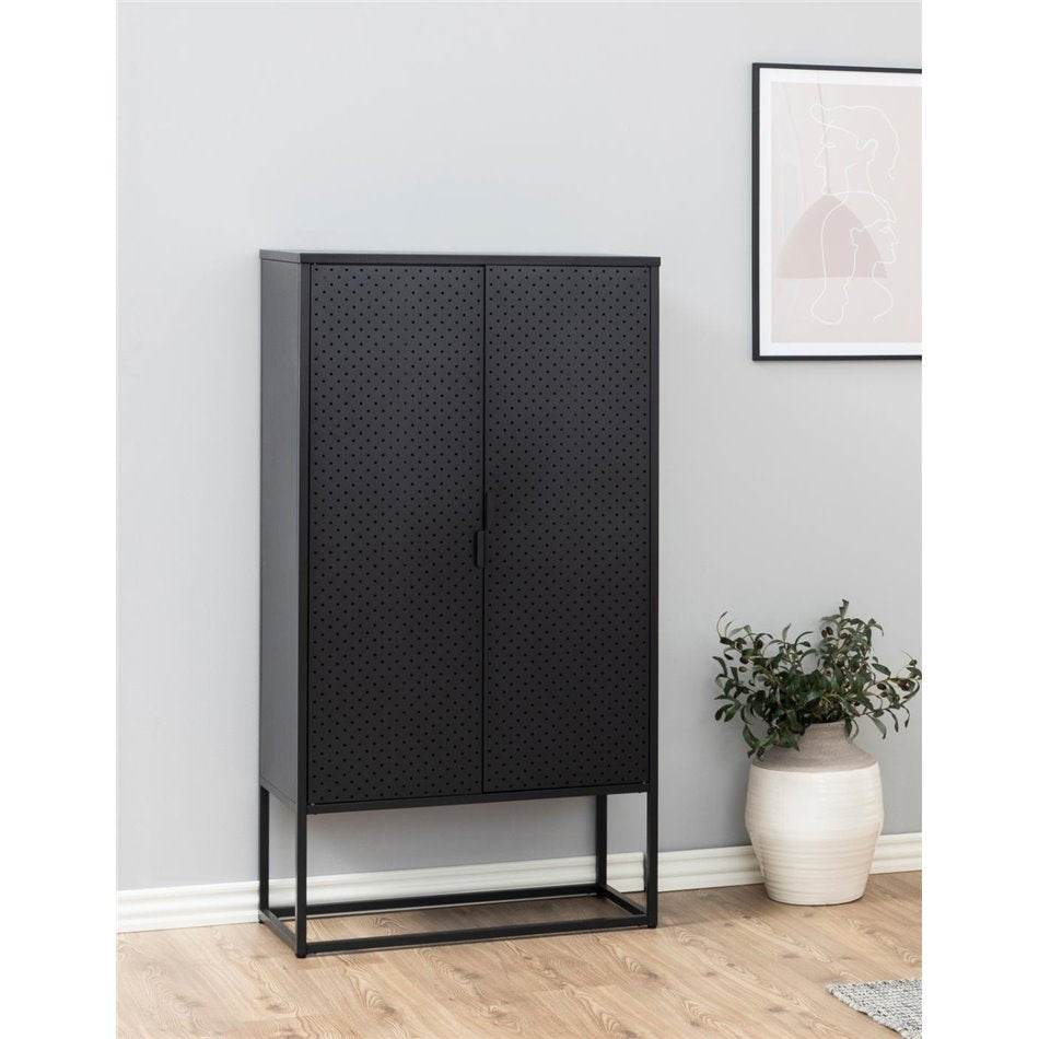 Cabinet Acevton, black, H150x80x40cm