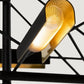 85 LED Suspension Lamp in Black Metal Frame with Brass Shades