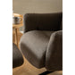 Armchair Alondo with footstool, brown, H112x75x83cm, seat height 47cm