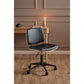 Aven Adjustable Office Chair – Black Eco Leather & Natural Wood, Scandinavian Modern Design