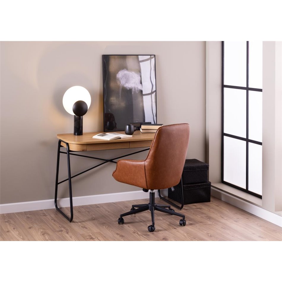 Ergonomic Office Chair Ariko – Brown Eco Leather, Adjustable Height & Armrests, 106×60×67.5 cm