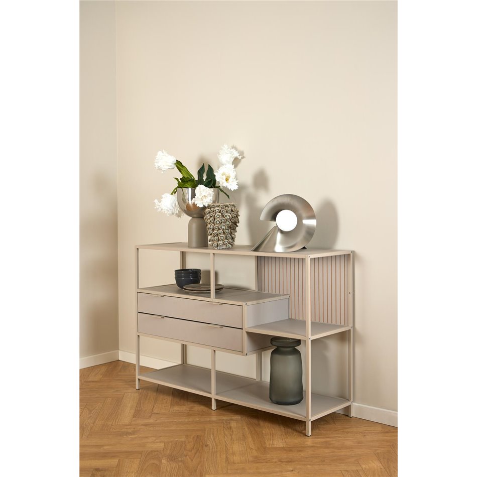 Bookcase Seaford, light grey/beige, H78x114x35cm