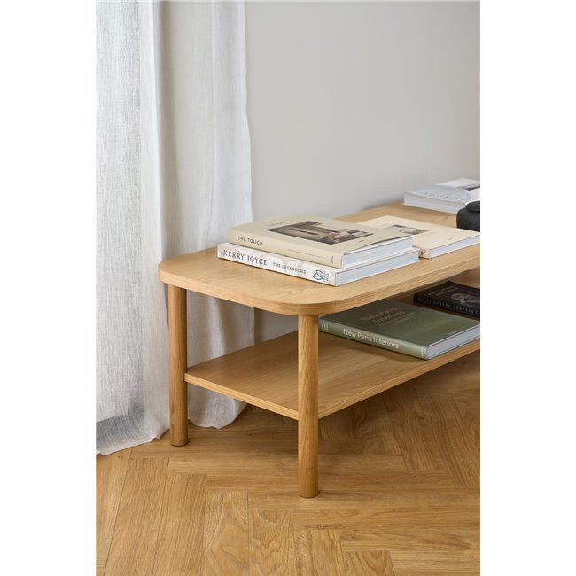 Acbanbury Coffee Table – Natural MDF & Oak, 150×50×42 cm