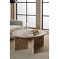 Avega Coffee Table – Beige Marble, 90×90×42 cm
