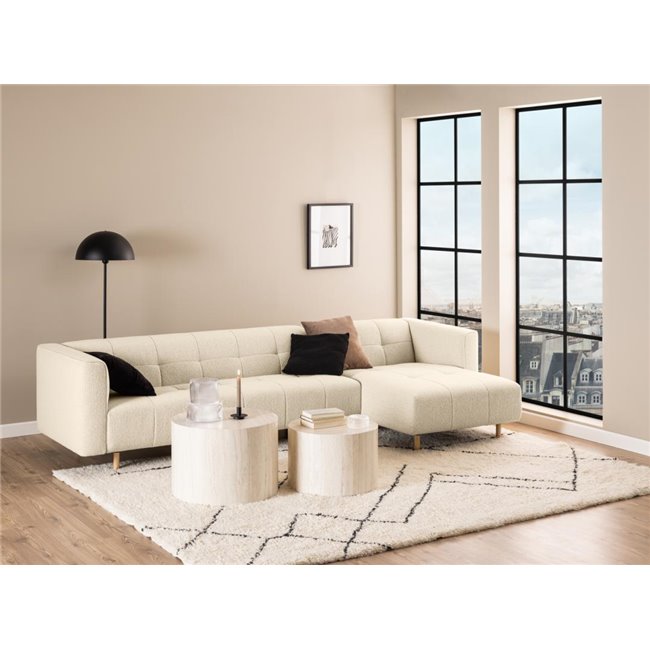 Aice Coffee Table Set – Beige, MDF, 58×58×40 cm