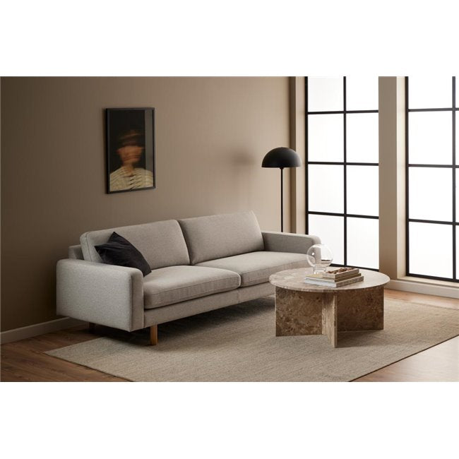 Avega Coffee Table – Beige Marble, 90×90×42 cm