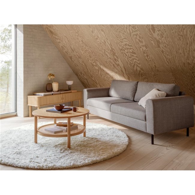 Angley TV Table – Natural MDF, Oak Veneer & Oak Wood, 140×40×45 cm