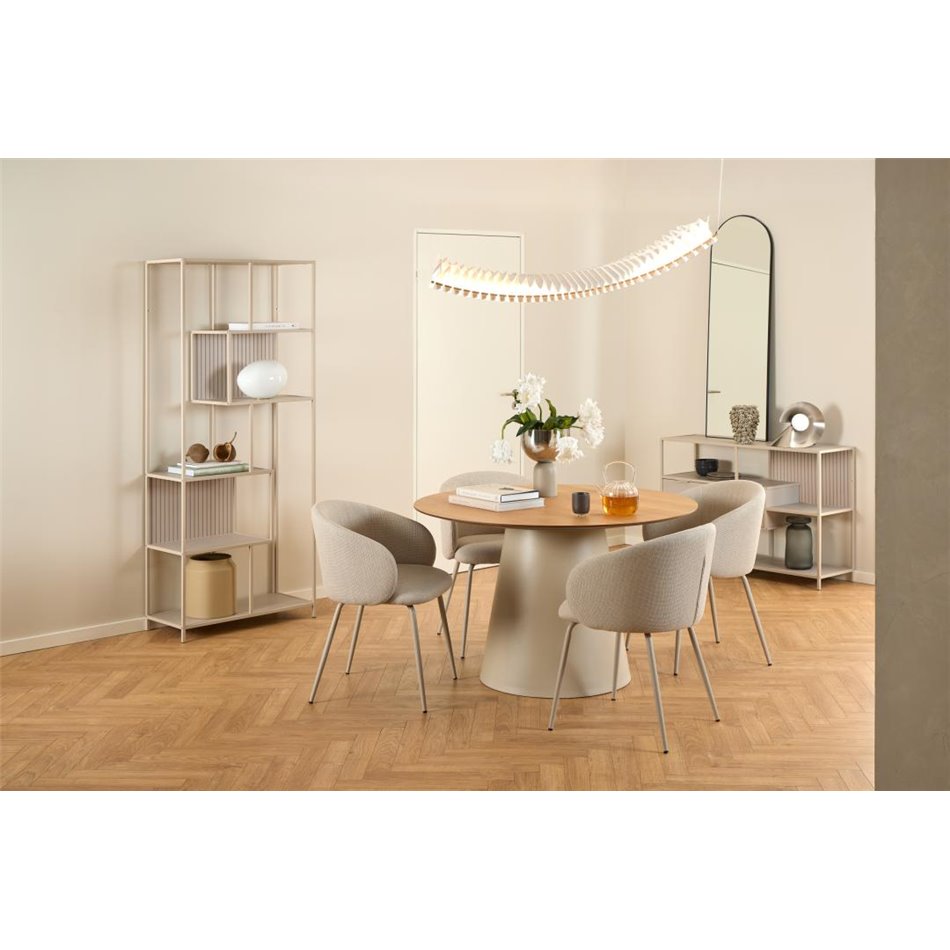 Bookcase Seaford, light grey/beige, H78x114x35cm