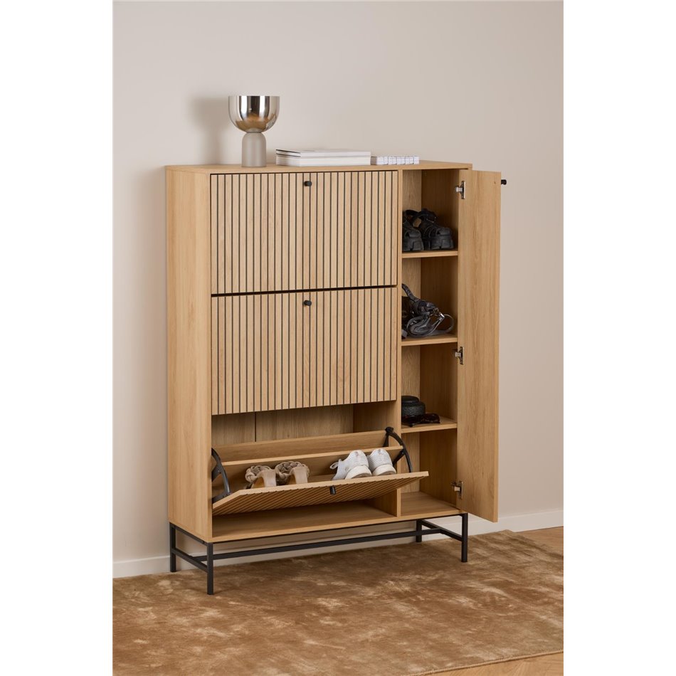 Shoe cabinet Albany, natural color, H140x99x35cm