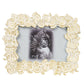 Photo frame Flower, white/gold color, 13x18cm