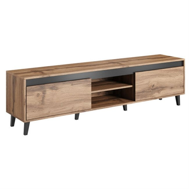 Hord TV Table – Oak Pattern & Anthracite Chipboard, 170×38×48.5 cm