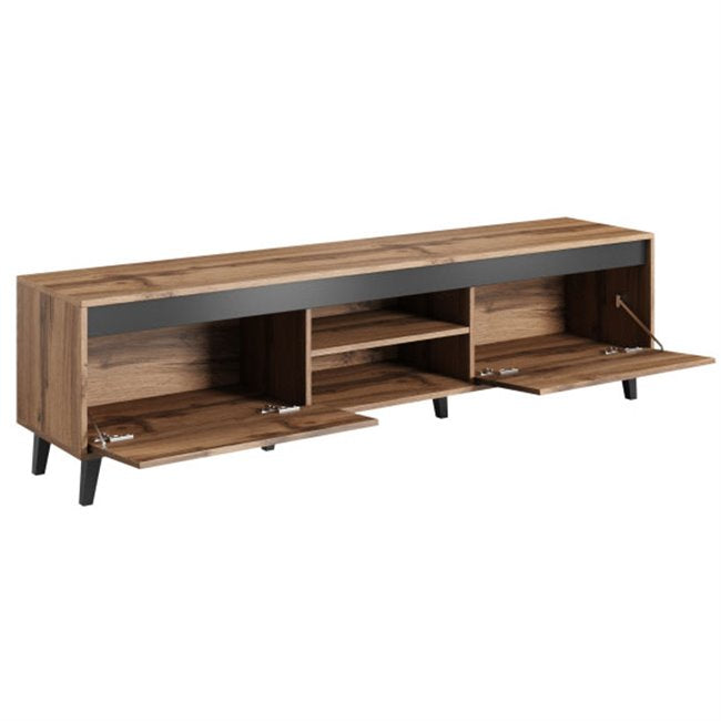 Hord TV Table – Oak Pattern & Anthracite Chipboard, 170×38×48.5 cm