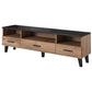 Hotta B TV Table – Oak Pattern & Black Chipboard/MDF, 180×40×53 cm