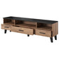 Hotta B TV Table – Oak Pattern & Black Chipboard/MDF, 180×40×53 cm