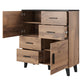 Chest of drawers Hotta B, votan oak/black, chipboard, H119x110x45cm