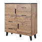 Chest of drawers Hotta B, votan oak/black, chipboard, H119x110x45cm