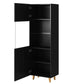 Wardrobe Handa, black, chipboard/plastic/glass, H182x59.6x40cm