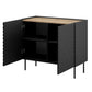 Sideboard Handa, black, chipboard, H85x98x45cm