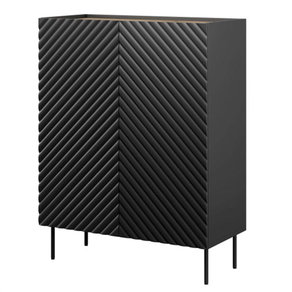 Wardrobe Handa, black, chipboard, H127x98x45cm