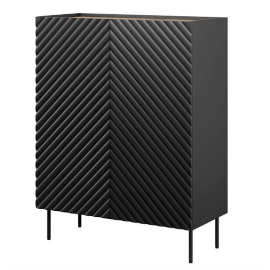 Wardrobe Handa, black, chipboard, H127x98x45cm