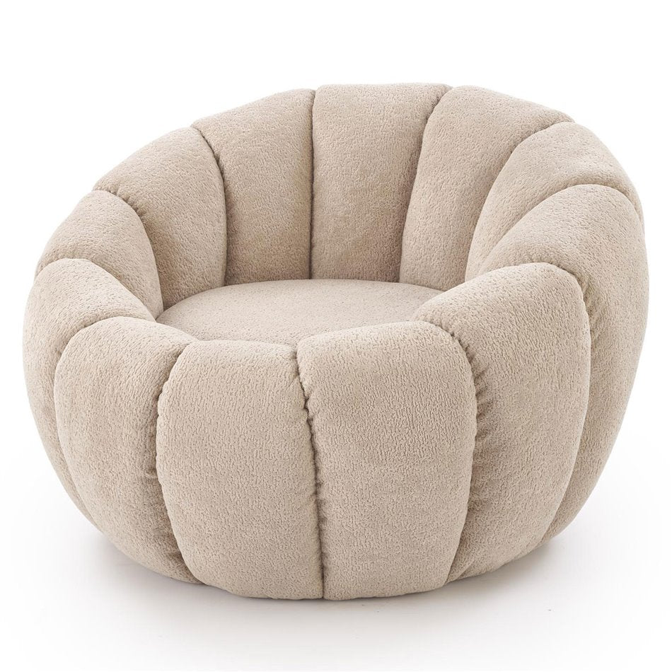 Armchair Haspar, beige, steel/polyester, H60x90x95cm, seat height 38cm