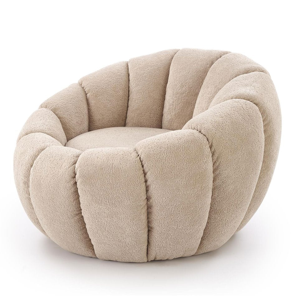 Armchair Haspar, beige, steel/polyester, H60x90x95cm, seat height 38cm