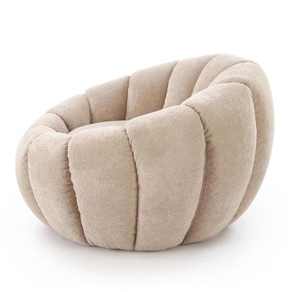 Armchair Haspar, beige, steel/polyester, H60x90x95cm, seat height 38cm