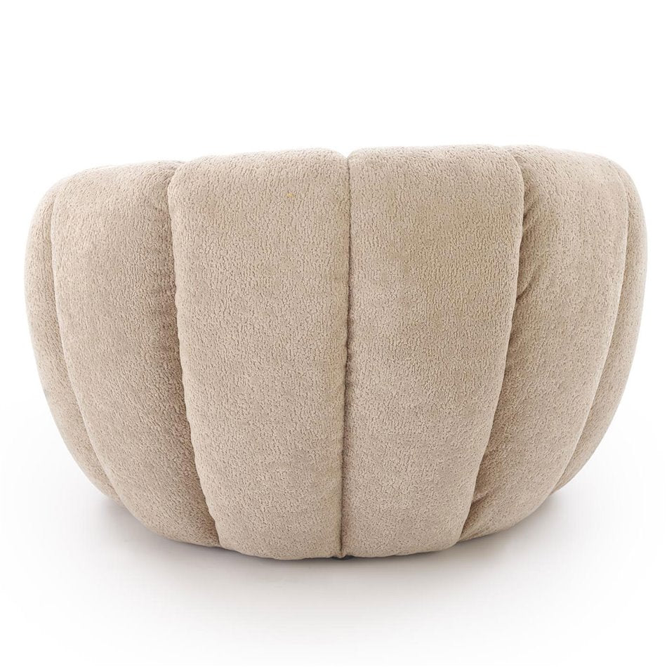 Armchair Haspar, beige, steel/polyester, H60x90x95cm, seat height 38cm