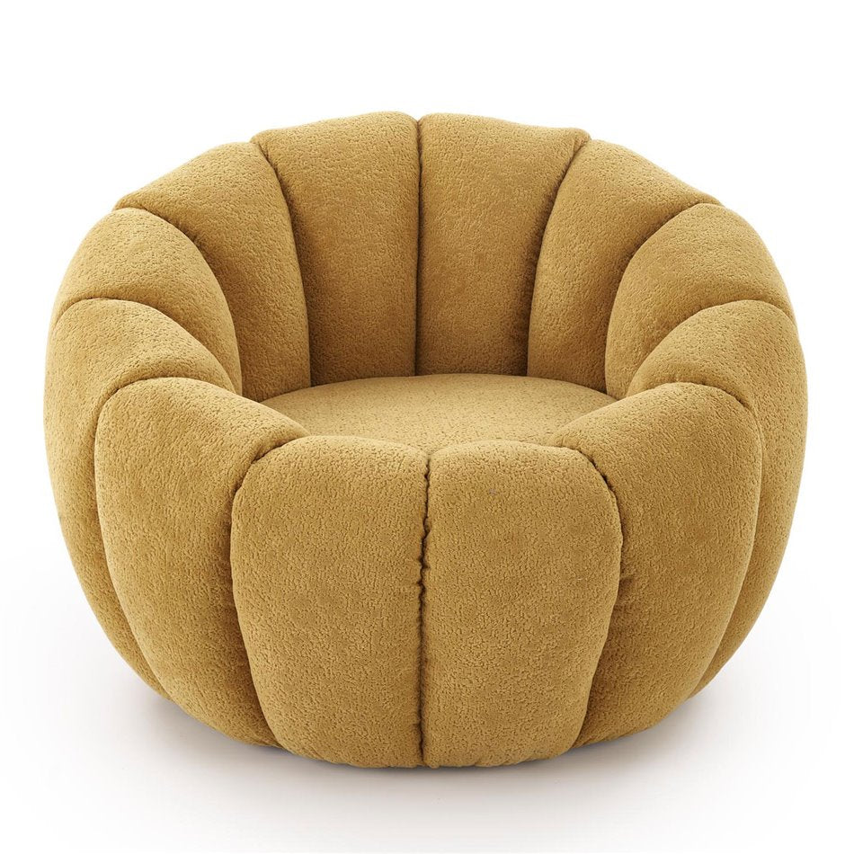 Armchair Haspar, mustard color, steel/polyester, H60x90x95cm, seat height 38cm