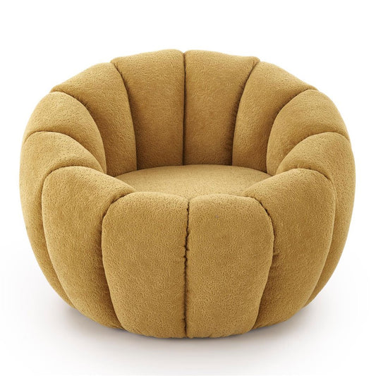 Armchair Haspar, mustard color, steel/polyester, H60x90x95cm, seat height 38cm