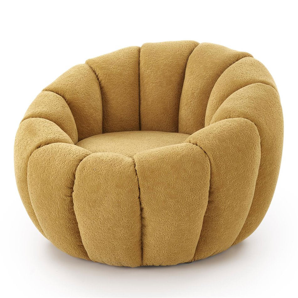 Armchair Haspar, mustard color, steel/polyester, H60x90x95cm, seat height 38cm