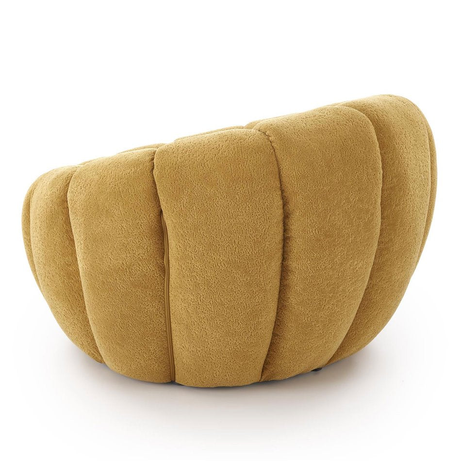 Armchair Haspar, mustard color, steel/polyester, H60x90x95cm, seat height 38cm