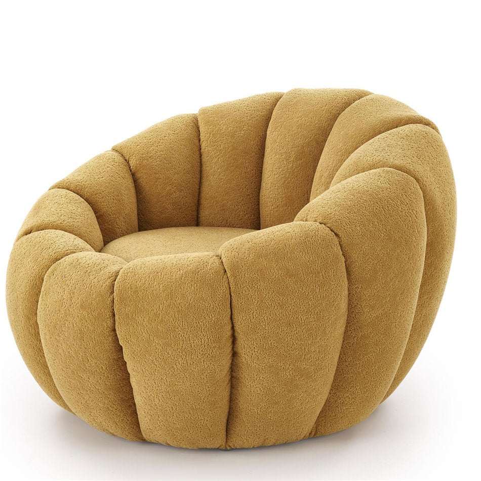 Armchair Haspar, mustard color, steel/polyester, H60x90x95cm, seat height 38cm