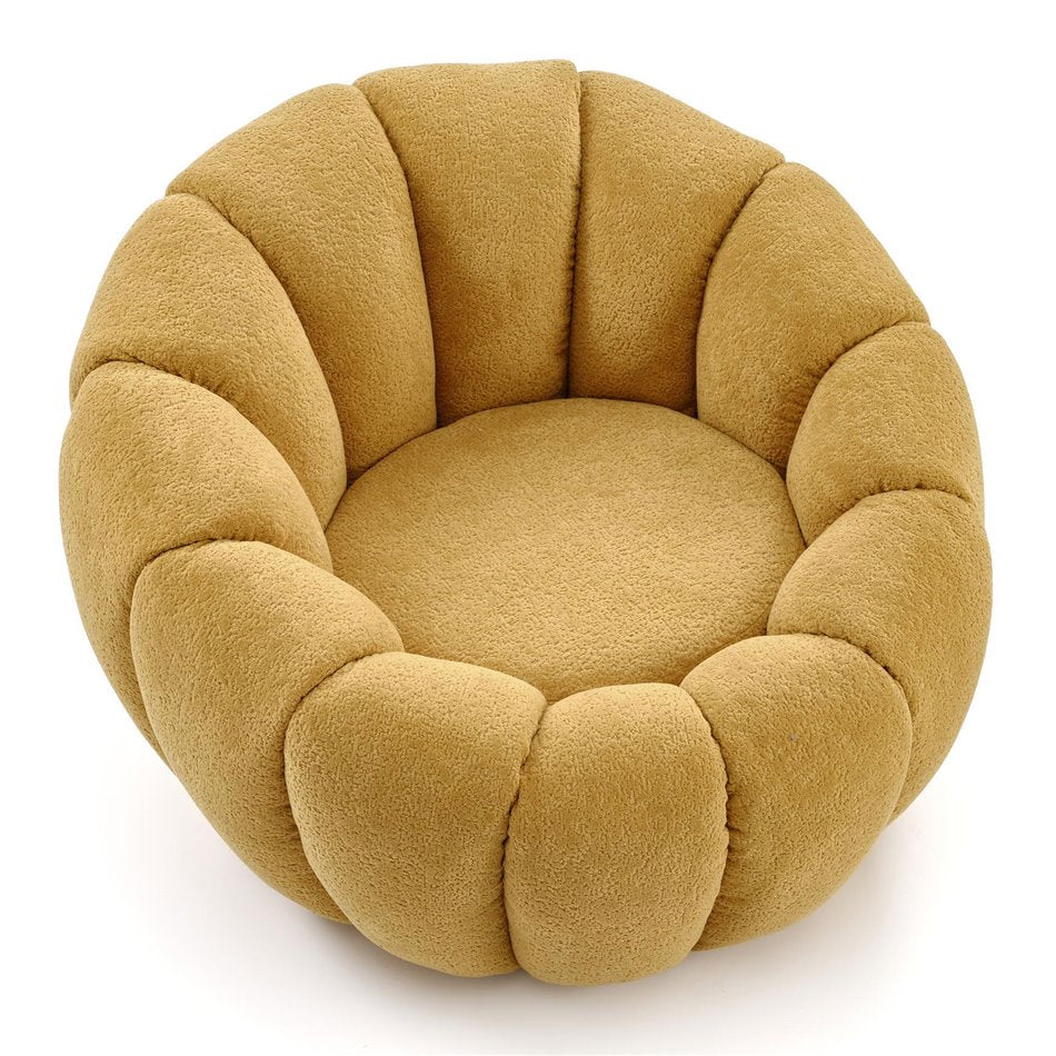 Armchair Haspar, mustard color, steel/polyester, H60x90x95cm, seat height 38cm