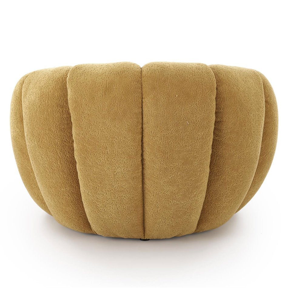 Armchair Haspar, mustard color, steel/polyester, H60x90x95cm, seat height 38cm