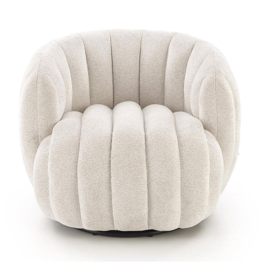 Armchair Hraiser, cream color, steel/polyester, H65x83x82cm, seat height 42cm