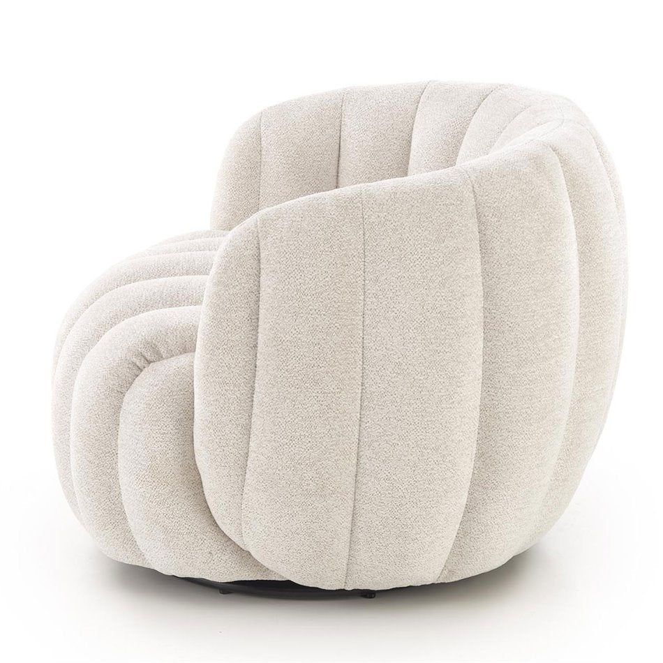 Armchair Hraiser, cream color, steel/polyester, H65x83x82cm, seat height 42cm