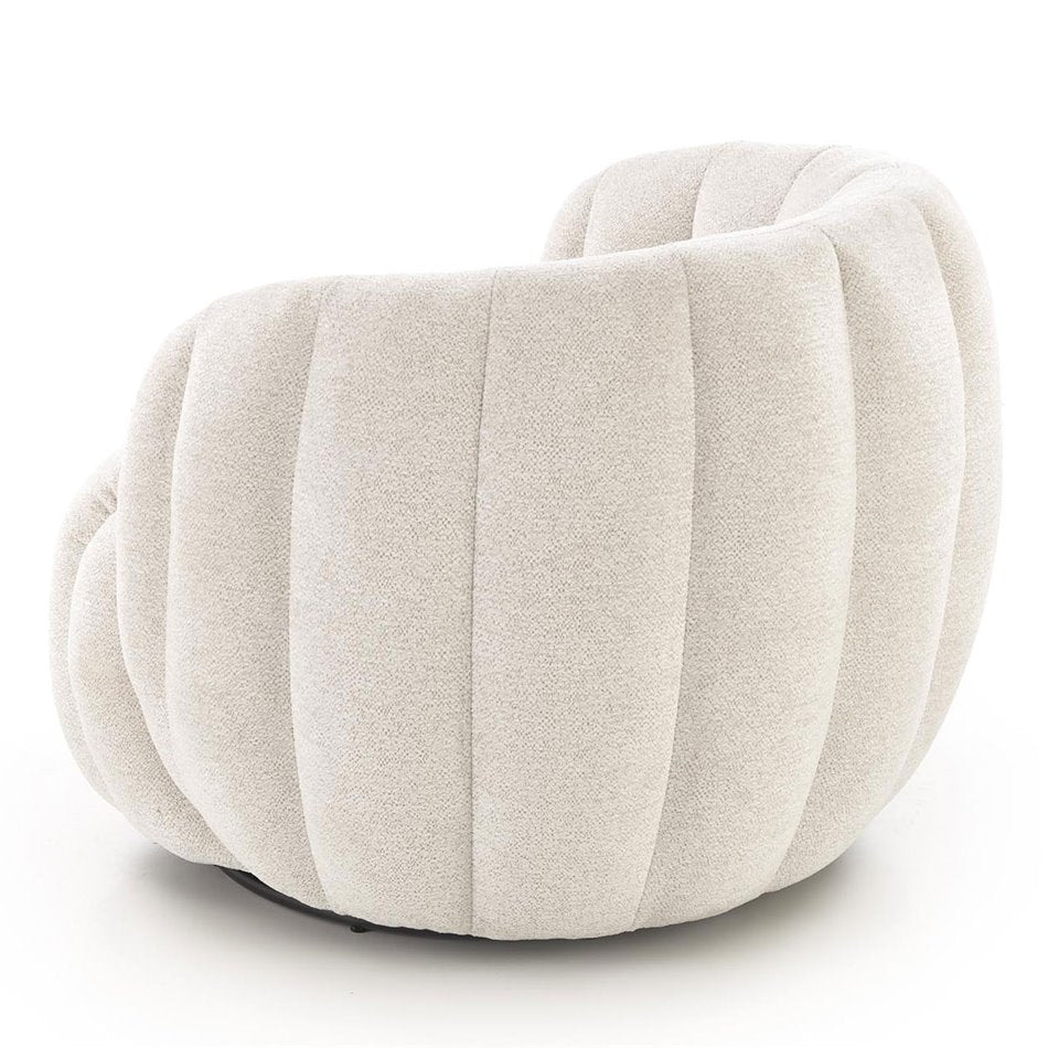 Armchair Hraiser, cream color, steel/polyester, H65x83x82cm, seat height 42cm