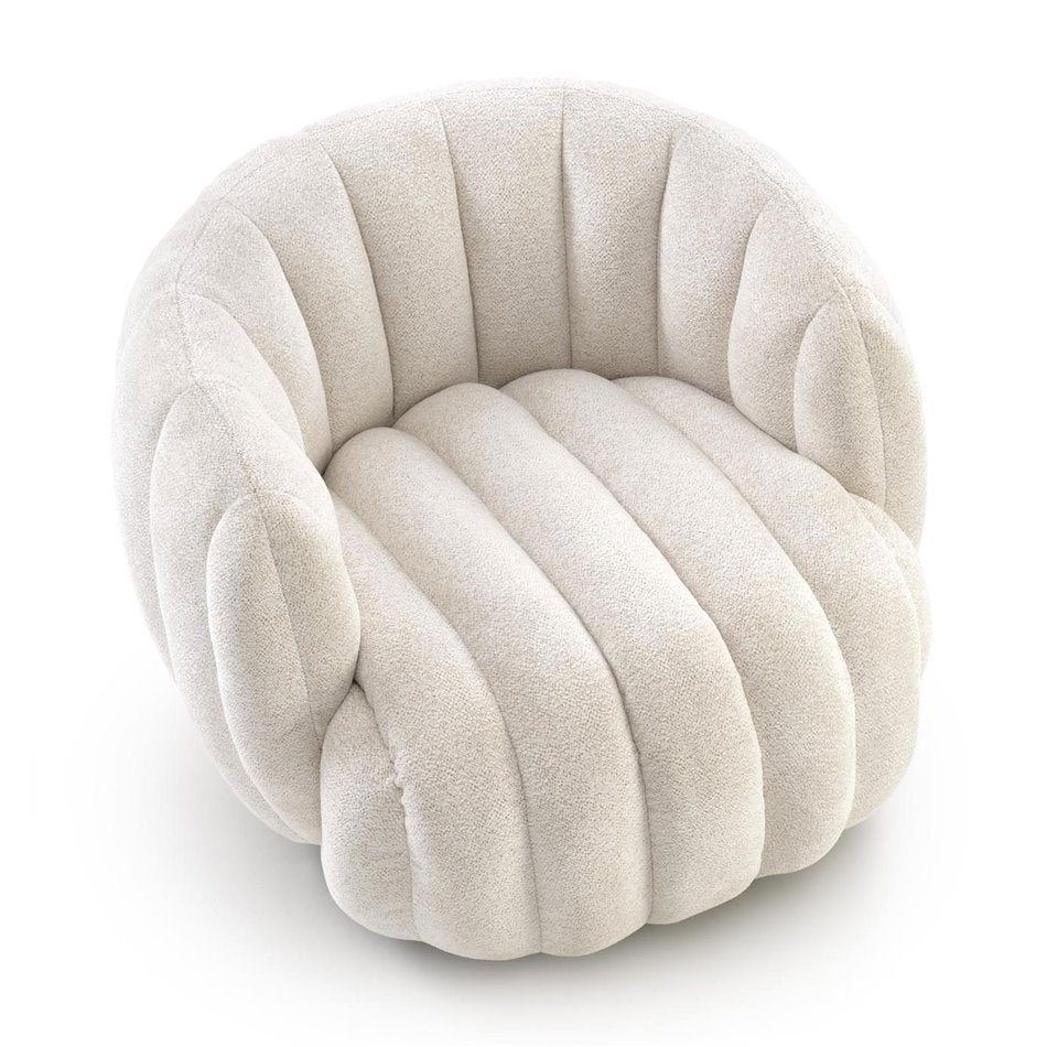 Armchair Hraiser, cream color, steel/polyester, H65x83x82cm, seat height 42cm