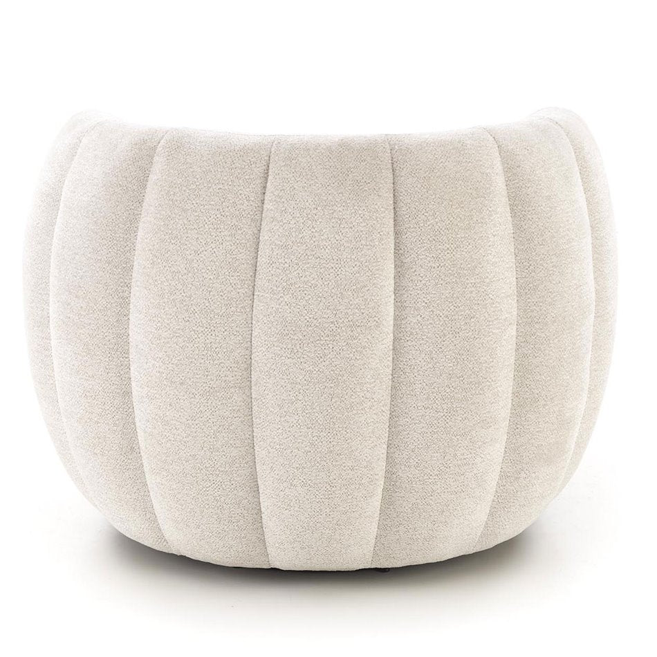 Armchair Hraiser, cream color, steel/polyester, H65x83x82cm, seat height 42cm