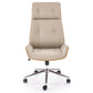 Chefsessel Hebstero – Walnuss &amp; beiges Kunstleder, höhenverstellbar, 114–122 × 65 × 60 cm