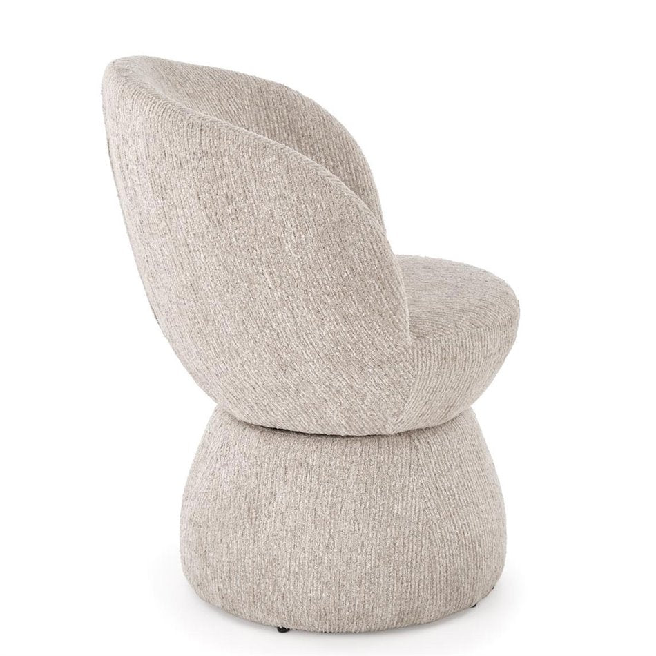 Armchair Hamen K581, rotatable 360 degrees, beige, steel/polyester, H82x63x62cm, seat height 48cm